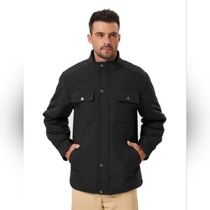 Hawke & Co Black Utility Field Jacket Quilted Lined Men's Size Small Waterproof